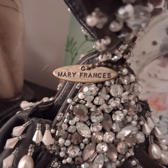 Mary Frances Black and Silver Embellished Clutch